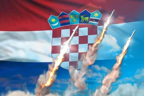 Croatia supersonic warhead launch Stock Illustration