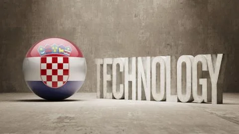 Croatia. Technology Concept. 스톡 일러스트