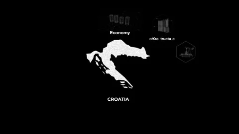 Croatia technology map with animated charts Stock Footage 340978713
