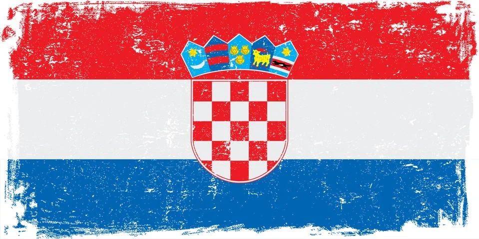 Croatia Vector Flag on White Stock Illustration