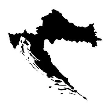 Croatia vector map silhouette Illustrazione stock