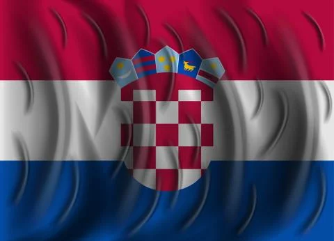 Croatia wind flag Stock Illustration