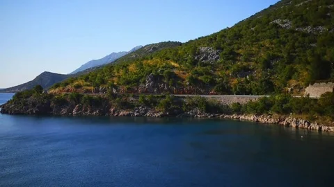 Croatian coast on Adriatic Sea Stock Footage