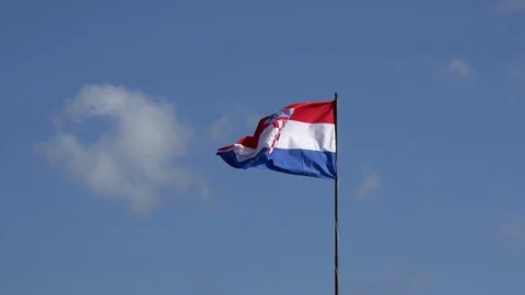Croatian flag blowing in the wind Video stock 71178269
