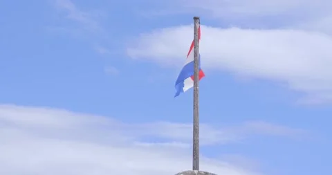 The Croatian flag flutters in the wind Stock Footage 133739024