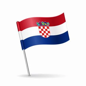 Croatian flag map pointer layout. Vector illustration. Stock Illustration