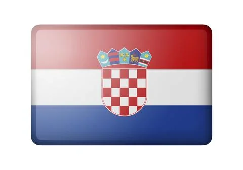 The Croatian flag. Rectangular matte icon. Isolated on white background Stock Illustration