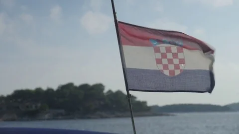 Croatian Flag in the wind 库存影片 79659121