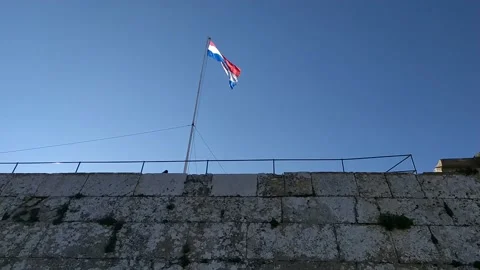 Croatian flag on the wind Stock Footage 147286958