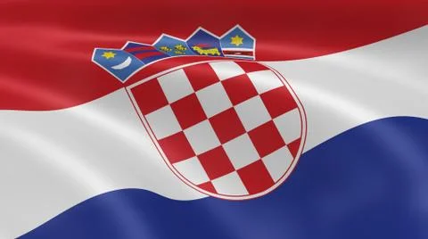 Croatian flag in the wind Foto stock