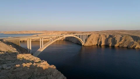 Croatian Paski most bridge Video stock 121874375