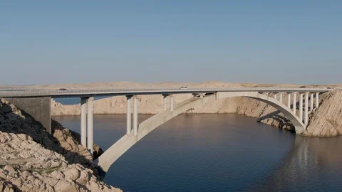 Croatian Paski most bridge Video stock 121874459