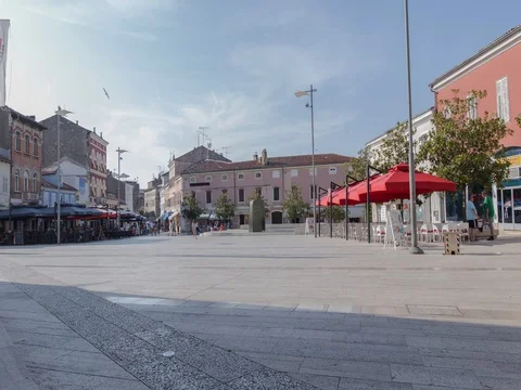 Croatian squares, Porec Stock Footage 77511247