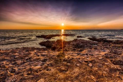 Croatian sunset Stock Photos