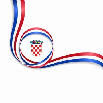 Croatian wavy flag background. Vector illustration. Stock Illustration