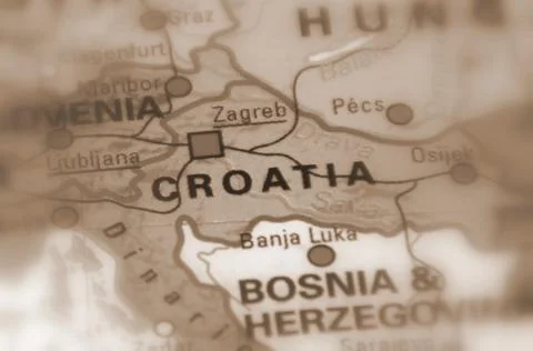 Croatie on a map Stock Photos