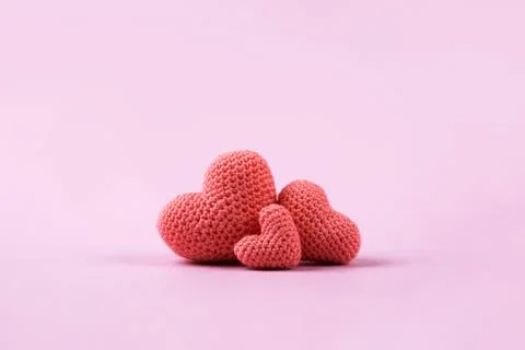 Croched pink heart Stock Photos