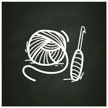 Crochet basics chalk icon Stock Illustration