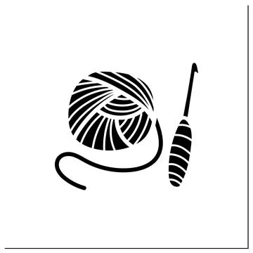 Crochet basics glyph icon Stock Illustration