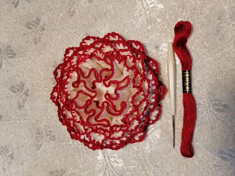Crochet carnation Stock Photos