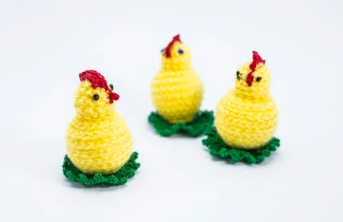 Crochet chicks Stock Photos