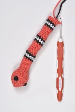 Crochet Coral Snake Pattern in Progress Stock Photos