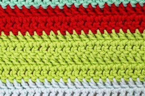 Crochet fabric pattern, close up Stock Photos