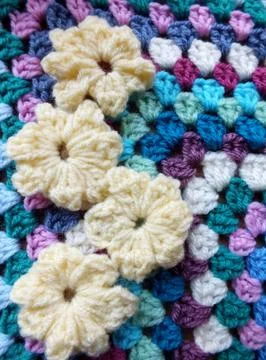 Crochet flowers Stock Photos