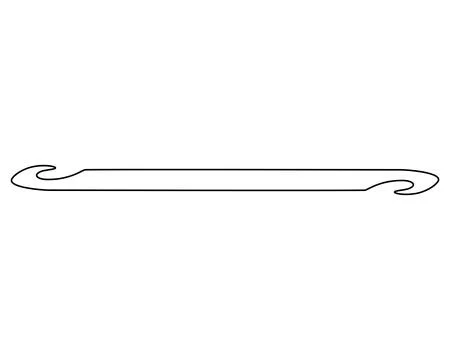 Crochet hook, handicraft tool - vector linear image for logo, pictogram Stock Illustration