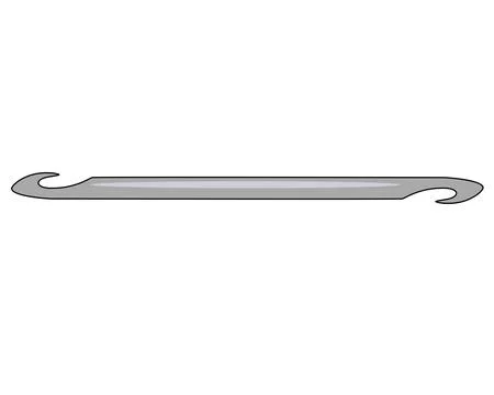Crochet hook, handicraft tool - vector full color picture. Crochet hook Stock Illustration