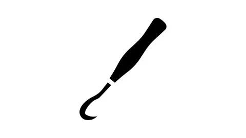Crochet hook knitting wool glyph icon animation Stock Footage 326744691
