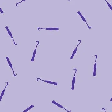 Crochet hook knitting wool glyph vector seamless pattern Illustrazione stock