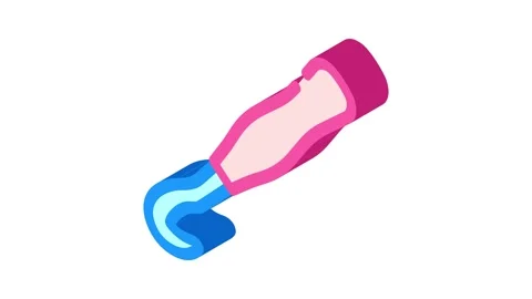 Crochet hook knitting wool isometric icon animation Stock Footage 327291909