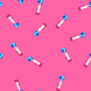 Crochet hook knitting wool isometric icon seamless pattern Stock Illustration