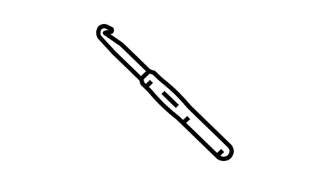 Crochet hook knitting wool line icon animation Stock Footage 326134195