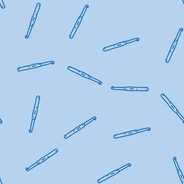 Crochet hook knitting wool line seamless pattern Illustrazione stock
