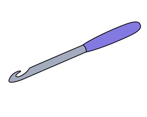 Crochet hook - vector full color illustration. The hook is a handicraft tool. Stock Illustration