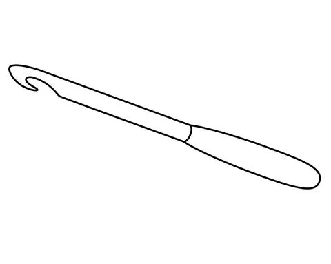 Crochet hook - vector linear illustration for logo or pictogram coloring. Stock Illustration