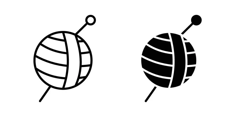 Crochet icon linear versions pack on white background Illustrazione stock