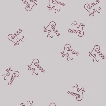 Crochet knitting wool glyph vector seamless pattern Illustrazione stock