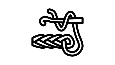 Crochet knitting wool line icon animation Stock Footage 326762828