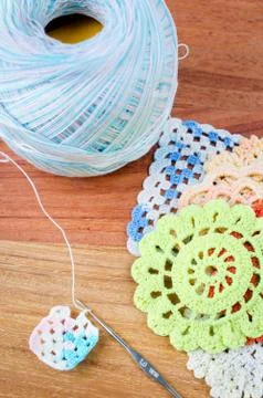 Crochet, the making of a crocheted Stock Photos