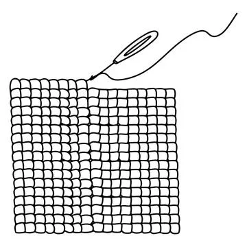 Crochet pattern with hook. Hand drawn doodle style. Vector illustration iso.. Stock Illustration