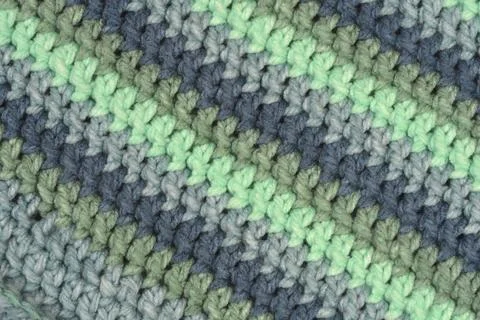 Crochet Pattern Texture in Blue and Green Stock Photos