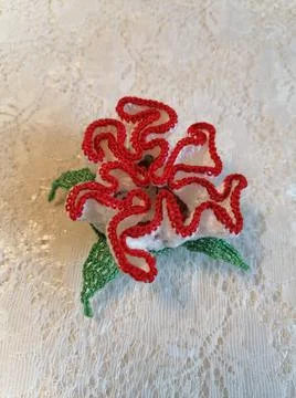 Crochet rose Stock Photos