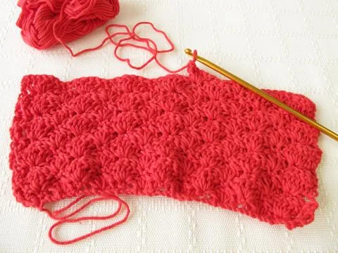 Crochet shell pattern Stock Photos