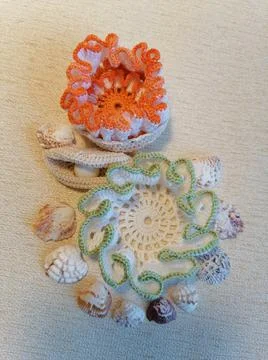 Crochet with shell Stock Photos