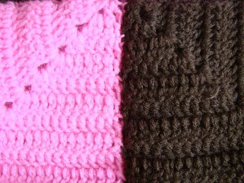 Crochet texture, colorful squares pattern. Crochet Knit Squares Stock Photos
