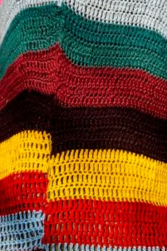 Crochet texture on the wall Stock Photos