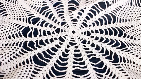 Crochet thread cotton hand work Grandma's hobby Video stock 97241532